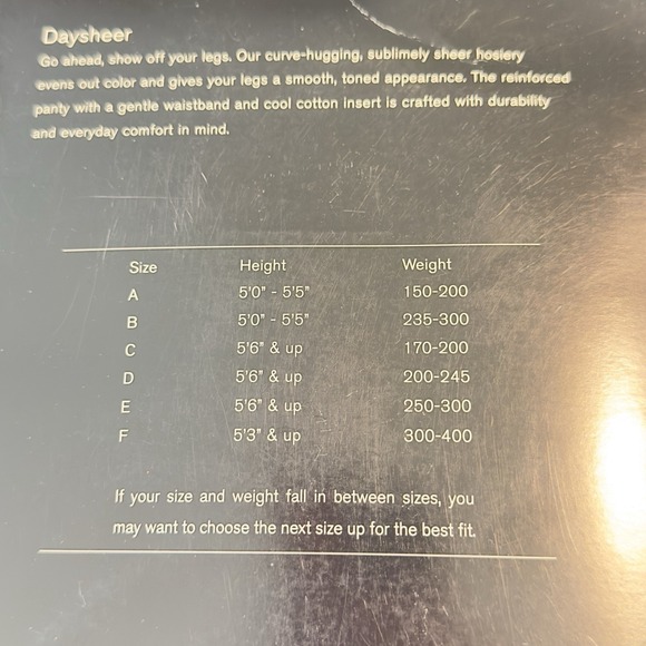 Lane Bryant Nylons Hosiery Pantyhose Size C Up to 200 lbs Off White Brown USA - Picture 6 of 6